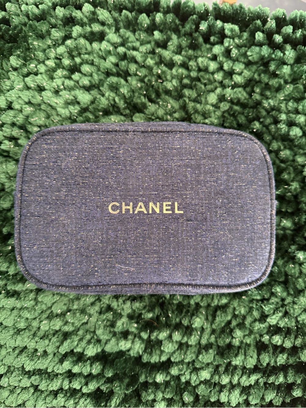 CHANEL Navy and Gold Sunglasses Case